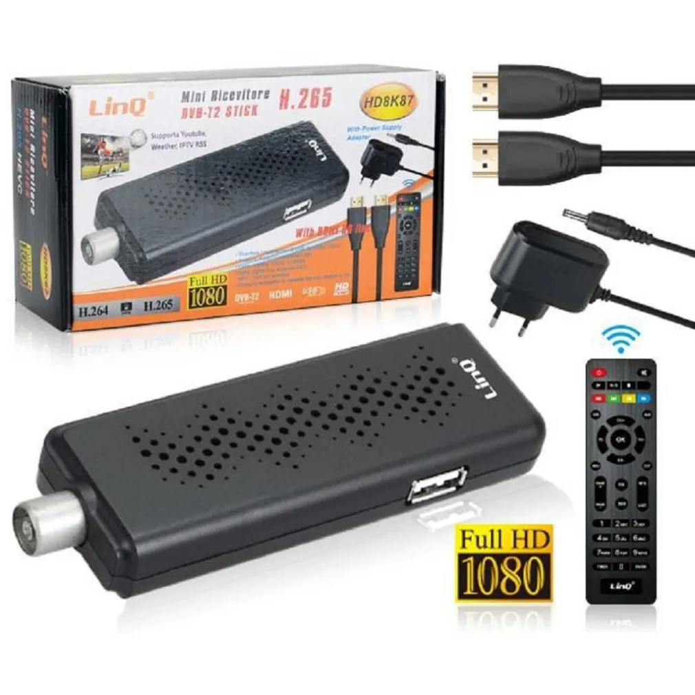 MINI DECODER DIGITALE TERRESTRE DVB-T2 DONGLE STICK HDMI HEVC H.265 1080P HD8K87