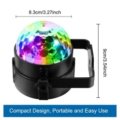 MINI DJ LASER PROIETTORE A SFERA RGB LED EFFETTO DISCO LUCI PER DISCO BAR