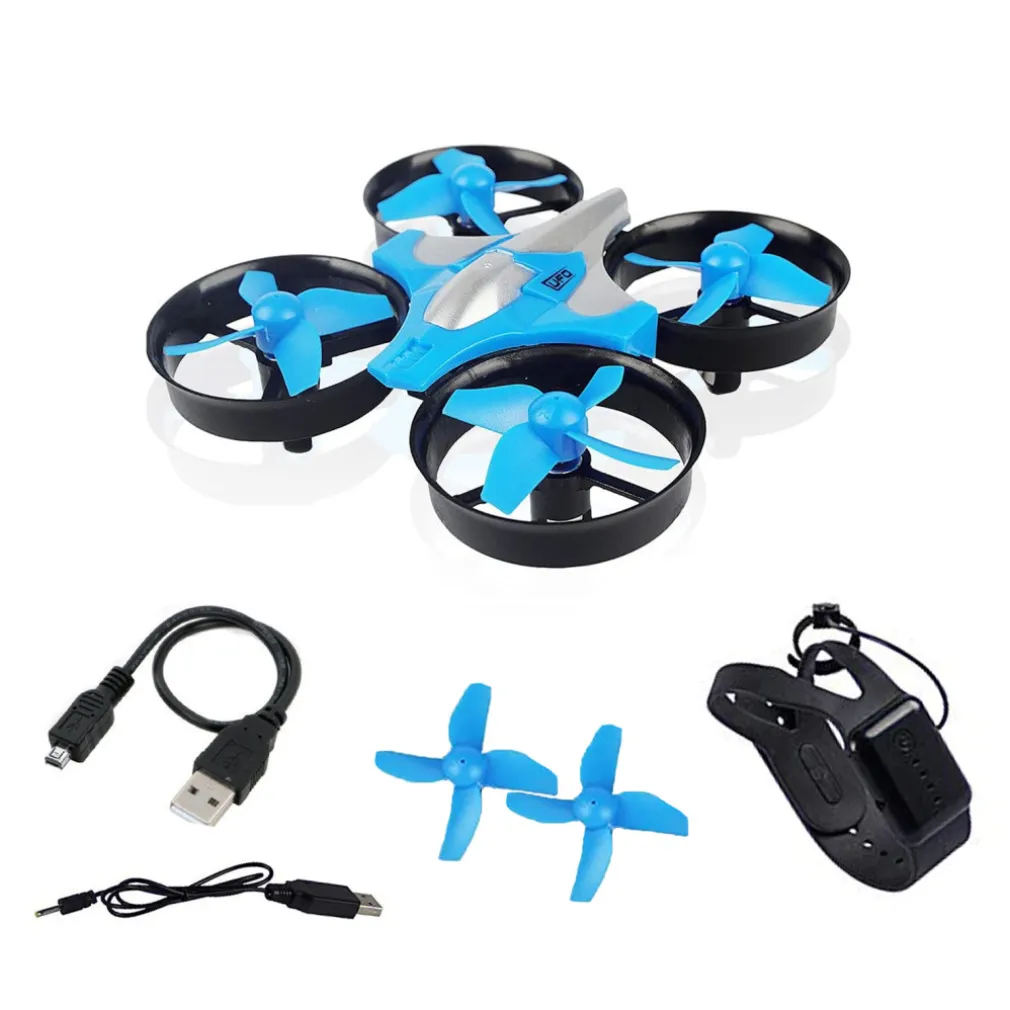 MINI DRONE QUADRICOTTERO TELECOMANDATO CON DITA MANO LUCI LED RGB GIOCO BAMBINI