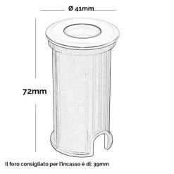 MINI FARETTO LED RGBW 24V CALPESTABILE INCASSO 40 MM SEGNAPASSI 3W RGB 4000K DMX