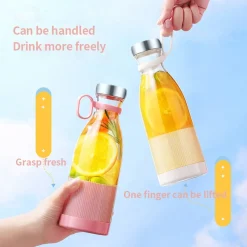 MINI FRULLATORE PORTATILE RICARICABILE USB BOTTIGLIA 380 ML PER VIAGGI, UFFICIO