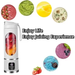 MINI FRULLATORE PORTATILE SPREMIAGRUMI ELETTRICO FRUTTA MIXER 450ML RICARICABILE USB