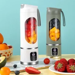 MINI FRULLATORE PORTATILE SPREMIAGRUMI ELETTRICO FRUTTA MIXER 450ML RICARICABILE USB