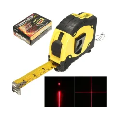 MINI LIVELLA LASER DI PRECISIONE CON METRO INCORPORATO CON 3 BATTERIE