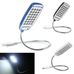MINI LUCE BIANCA LAMPADA USB FLESSIBILE 28 LED 1.5W NOTEBOOK PC LETTURA LED-828