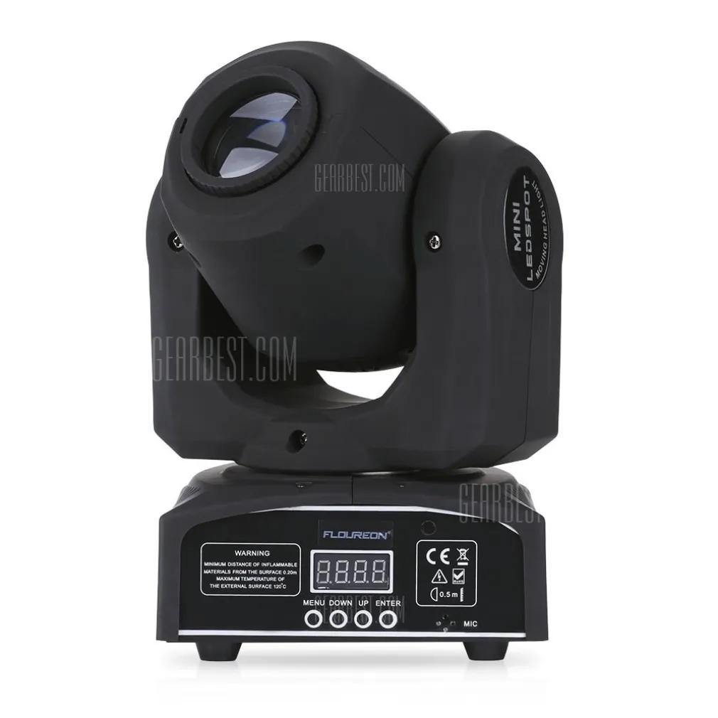 MINI MOVING HEAD LED SPOT 30W CREE GOBOS DMX SOUND DJ EFFETTI LUCE DISCO PARTY