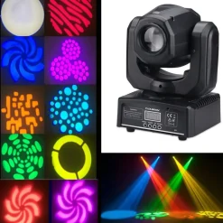 MINI MOVING HEAD LED SPOT 30W CREE GOBOS DMX SOUND DJ EFFETTI LUCE DISCO PARTY