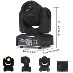 MINI MOVING HEAD LED SPOT 30W CREE GOBOS DMX SOUND DJ EFFETTI LUCE DISCO PARTY