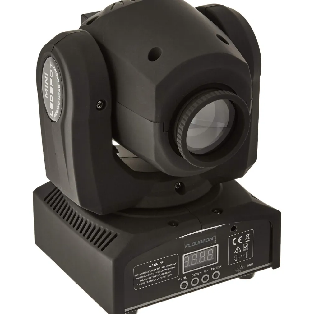 MINI MOVING HEAD LED SPOT 30W CREE GOBOS DMX SOUND DJ EFFETTI LUCE DISCO PARTY