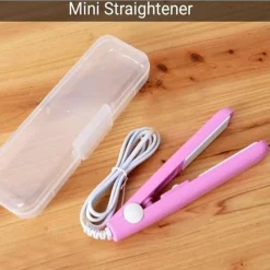 MINI PIASTRA PER CAPELLI PORTATILE PROFESSIONALE CON CONTENITORE PLASTICA PER DONNE RAGAZZE