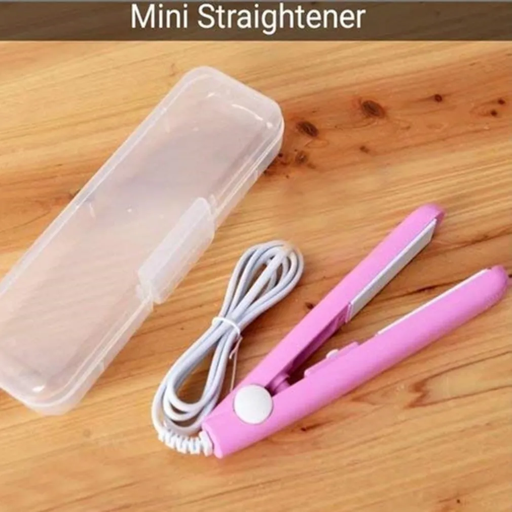 MINI PIASTRA PER CAPELLI PORTATILE PROFESSIONALE CON CONTENITORE PLASTICA PER DONNE RAGAZZE
