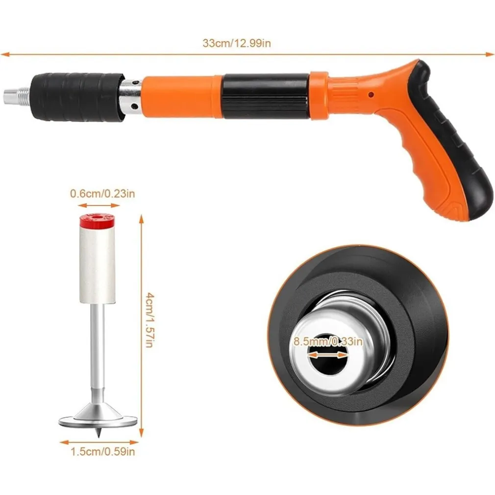 MINI PISTOLA SPARACHIODI MANUALE CON 10 CHIODI PORTATILE SILENZIATORE REGOLABILE