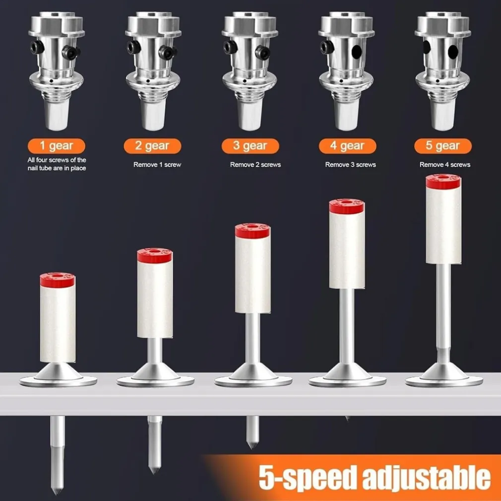 MINI PISTOLA SPARACHIODI MANUALE CON 10 CHIODI PORTATILE SILENZIATORE REGOLABILE