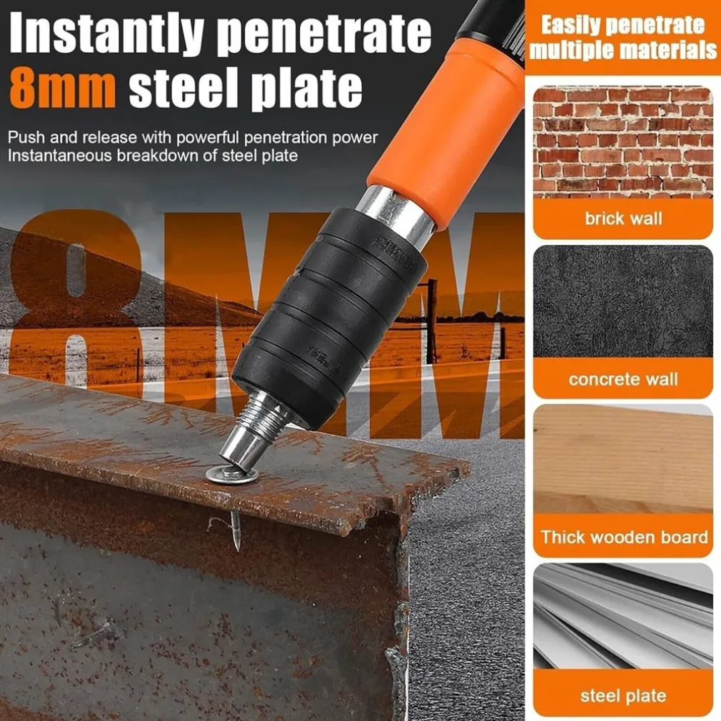 MINI PISTOLA SPARACHIODI MANUALE CON 10 CHIODI PORTATILE SILENZIATORE REGOLABILE