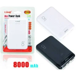 MINI POWERBANK 8000MAH CARICATORE PORTATILE DUAL USB 4LED SOTTILE LEGGERO TT8803