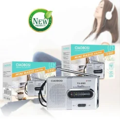 MINI RADIO FM PORTATILE CLASSICA BANDE AM FM RICEVITORE AUDIO CON CORDINO TX-8183