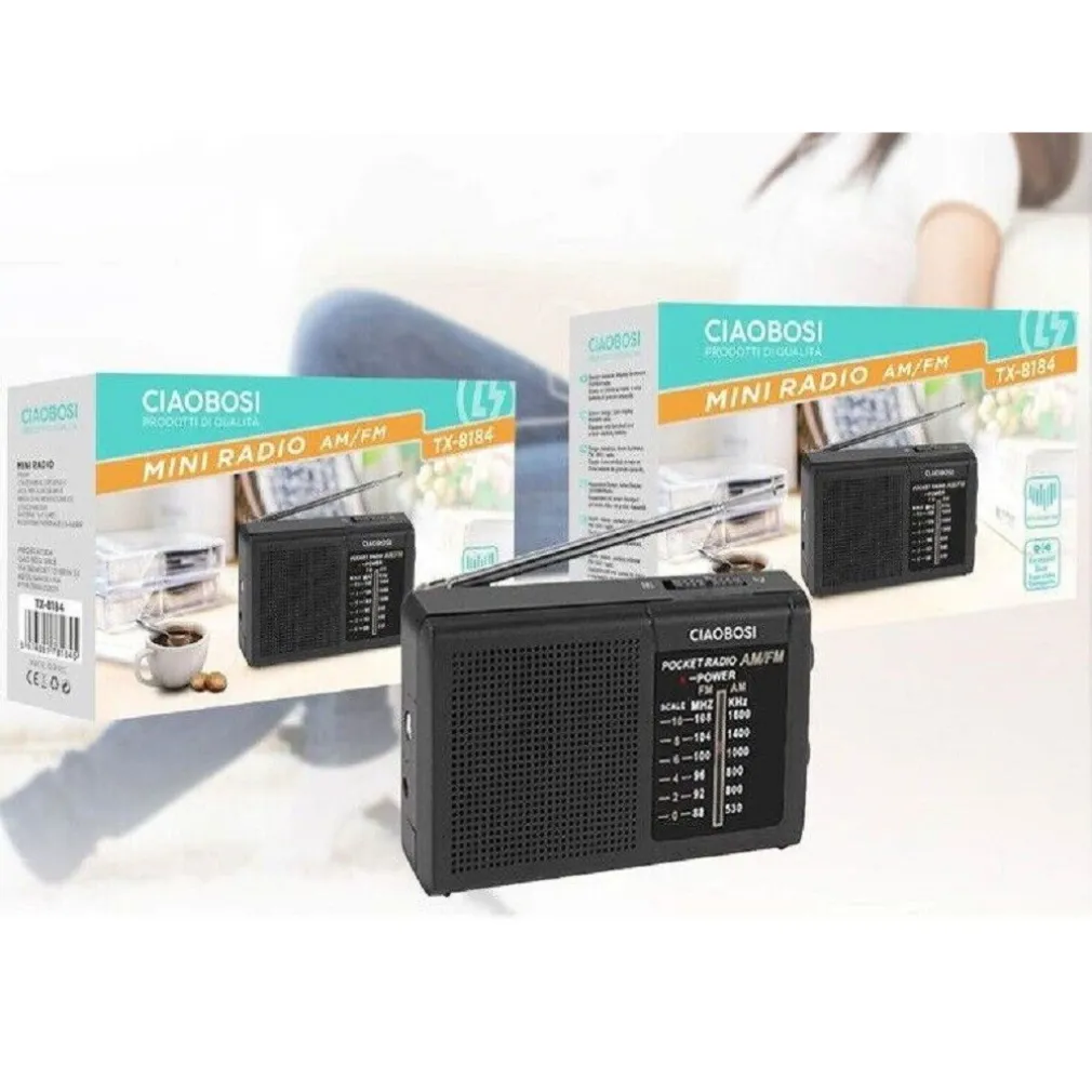 MINI RADIO FM PORTATILE TASCABILE BANDE AM FM RICEVITORE AUDIO MUSICA TX-8184