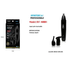 MINI RASOIO ELETTRICO UOMO BARBA PELI NASO RICARICABILE 3IN1 VIAGGIO 3W RIF-NA001