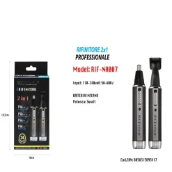 MINI RASOIO RICARICABILE 2IN1 RIFINITORE PELI NASO BARBA PORTATILE 3W RIF-NA007