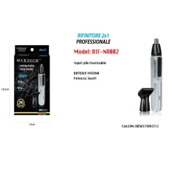 MINI RASOIO UOMO BARBA NASO BASETTE PELI CON RICAMBIO 3W RICARICABILE RIF-NA002