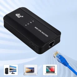 MINI ROUTER CPE ETHERNET 4G LTE WIFI 6 300MBPS RJ45 SLOT SCHEDA SIM TIPO C PORTATILE
