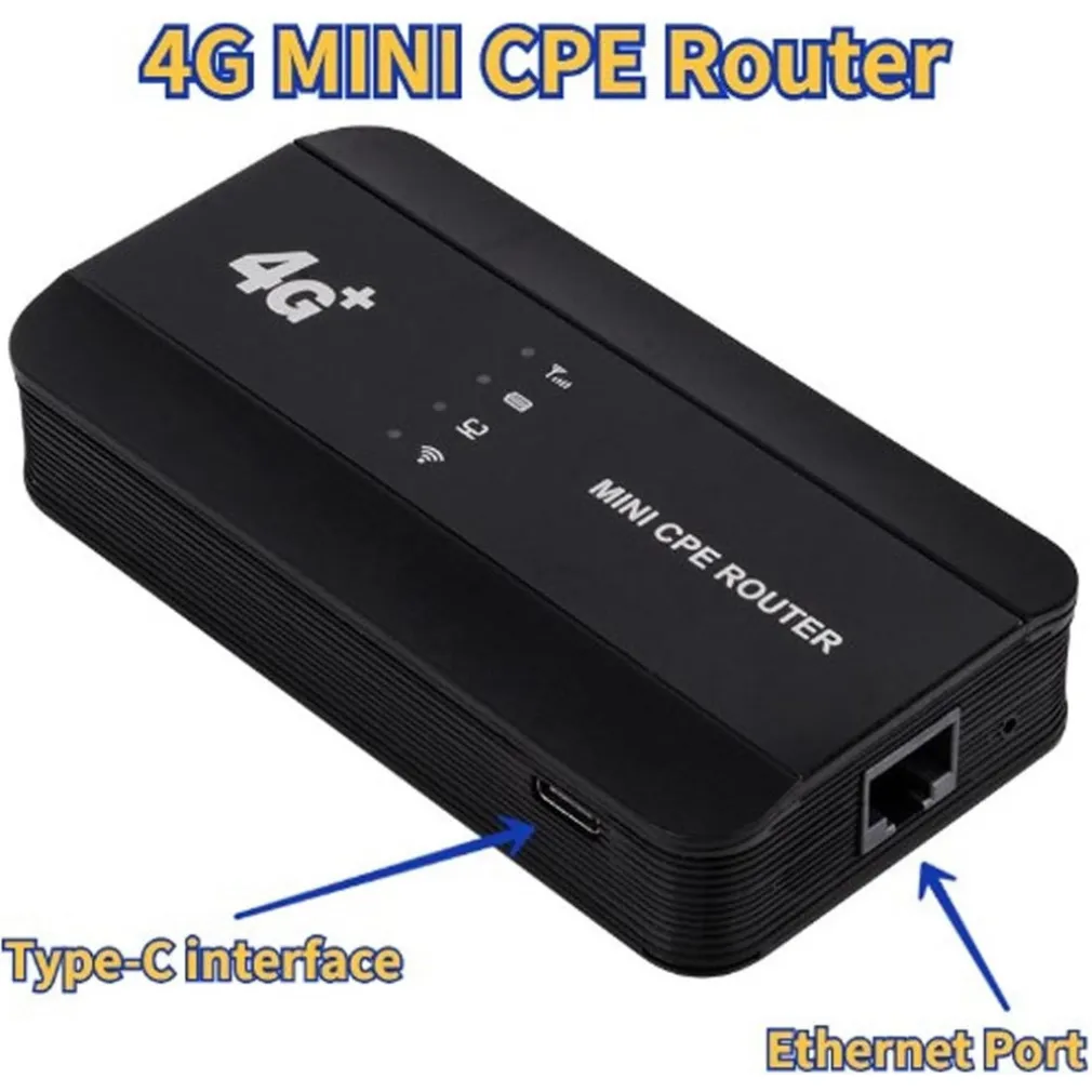 MINI ROUTER CPE ETHERNET 4G LTE WIFI 6 300MBPS RJ45 SLOT SCHEDA SIM TIPO C PORTATILE