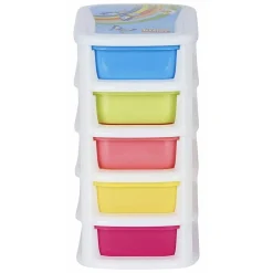 MINI SCATOLA DI STOCCAGGIO CASSETTO DESKTOP IN PLASTICA A 5 STRATI MULTICOLORE