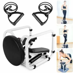MINI STEPPER MULTIFUNZIONE CON BANDE ELASTICI DI RESISTENZA SEDUTA FITNESS CASA
