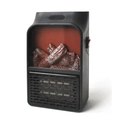 MINI STUFA ELETTRICA TERMOVENTILATORE PORTATILE CON TELECOMANDO CAMINETTO FUOCO