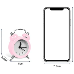 MINI SVEGLIA ANALOGICO DA TAVOLO piccola OROLOGIO ALLARME SONORO