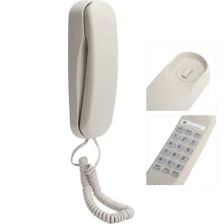 MINI TELEFONO FISSO CON FILO LINEA FISSA CLASSICO DA PARETE UFFICIO FAMIGLIA