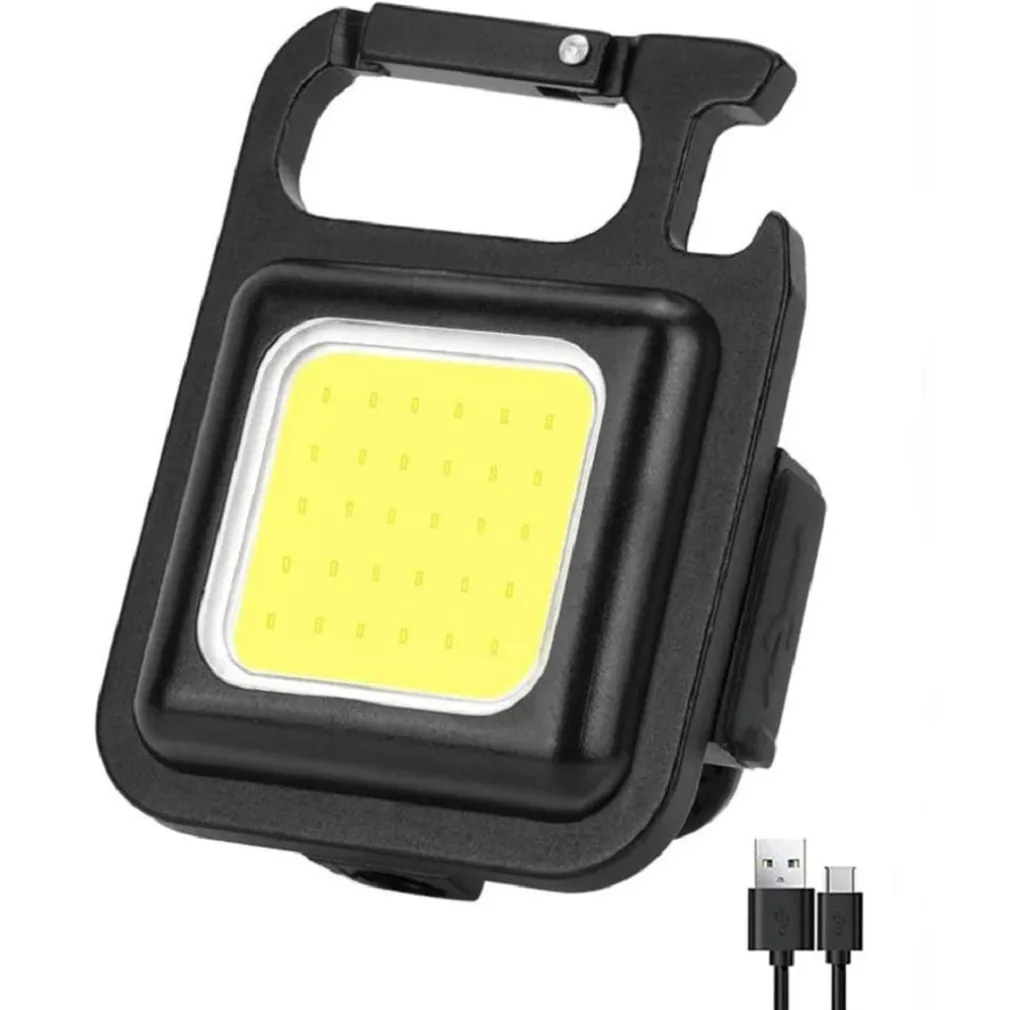 MINI TORCIA PORTATILE COB RICARICABILE PORTACHIAVI MULTIFUNZIONE EMERGENZA PESCA