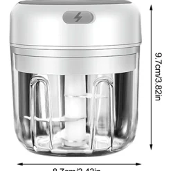 MINI TRITURATORE A BATTERIE PER AGLIO ZENZERO PEPERONCINO RICARICABILE USB 250ML