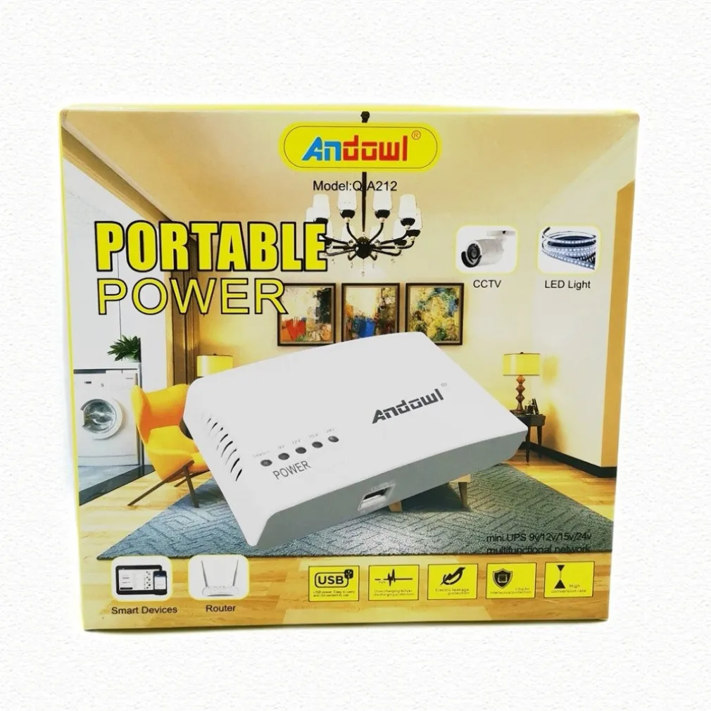 MINI UPS ALIMENTATORE PORTATILE BATTERIA RICARICABILE Q-A212 17 W BACKUP ROUTER