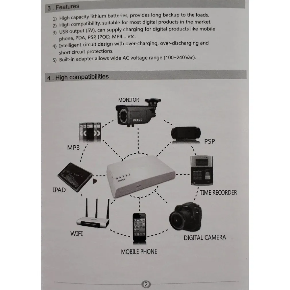 MINI UPS ALIMENTATORE PORTATILE BATTERIA RICARICABILE Q-A212 17 W BACKUP ROUTER