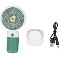 MINI VENTILATORE A MANO BATTERIA RICARICABILE USB PORTATILE TASCABILE VIAGGIO CON BASE