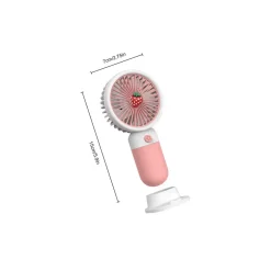 MINI VENTILATORE A MANO BATTERIA RICARICABILE USB PORTATILE TASCABILE VIAGGIO CON BASE