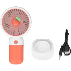 MINI VENTILATORE A MANO BATTERIA RICARICABILE USB PORTATILE TASCABILE VIAGGIO CON BASE