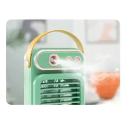 MINI VENTILATORE A SPRUZZO VINTAGE RETRO DA TAVOLO ELETTRICO PORTATILE USB BATTERIA