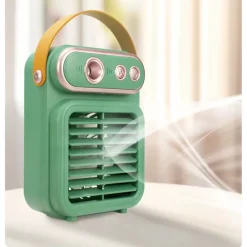 MINI VENTILATORE A SPRUZZO VINTAGE RETRO DA TAVOLO ELETTRICO PORTATILE USB BATTERIA