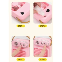 MINI VENTILATORE A SPRUZZO VINTAGE RETRO DA TAVOLO ELETTRICO PORTATILE USB BATTERIA