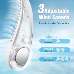 MINI VENTILATORE COLLO PORTATILE RICARICABILE USB SENZA PALE 2600MAH 3 VELOCITÀ SILENZIOSO