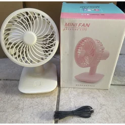 MINI VENTILATORE DA TAVOLO USB SILENZIOSO PORTATILE ALTEZZA REGOLABILE ROTAZIONE 180°