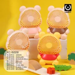 MINI VENTILATORE PORTATILE VIAGGIO BATTERIA RICARICABILE USB FORMA ORSO XC-5228