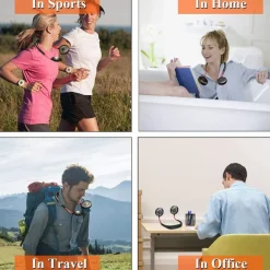 MINI VENTILATORE PORTATILE SUPPORTO CUFFIE APPESO AL COLLO RICARICABILE USB FAN