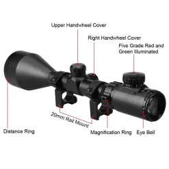 MIRINO OTTICO DI PRECISIONE PER FUCILE PER CARABINA RETICOLO ILLUMINATO 3-9x56E