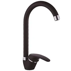 MISCELATORE CANNA ALTA NERO ESY_52941 DOPPIO FORO MONOCOMANDO RUBINETTERIA