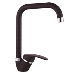 MISCELATORE CANNA QUADRATO NERO ESY_52945 DOPPIO FORO MONOCOMANDO RUBINETTERIA