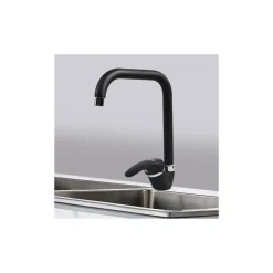 MISCELATORE CANNA QUADRATO NERO ESY_52945 DOPPIO FORO MONOCOMANDO RUBINETTERIA