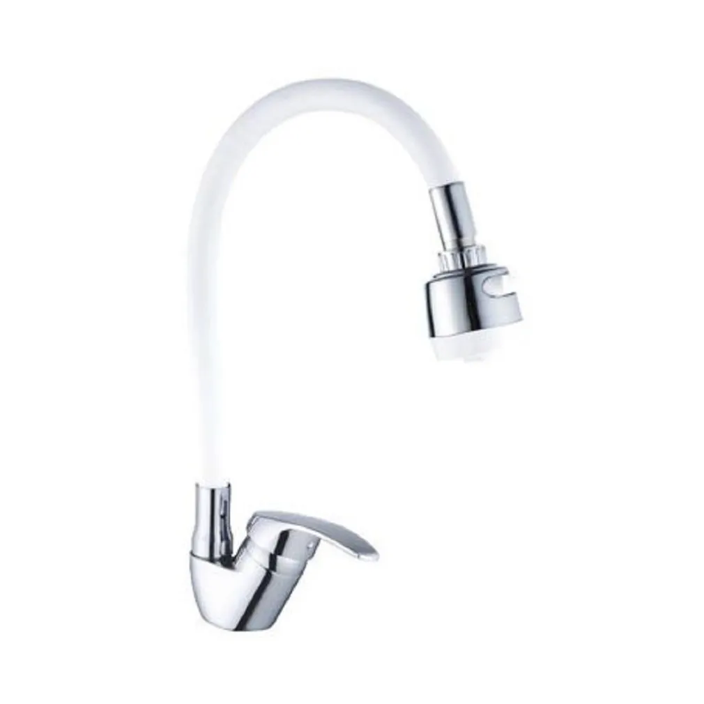 MISCELATORE LAVELLO COLORE BIANCO CROMATO LAVANDINO DOCCETTA FLESSIBILE SNAKE